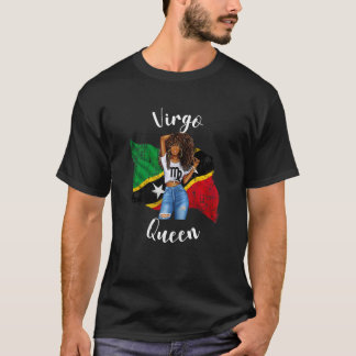 Womens St Kitts Queen Virgo Birthday Zodiac Astrol T-shirt