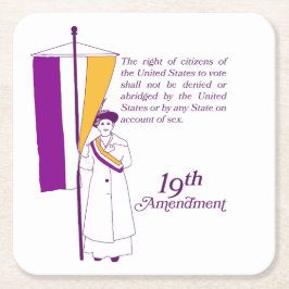 Women's Suffrage Vierkante Kartonnen Onderzetter