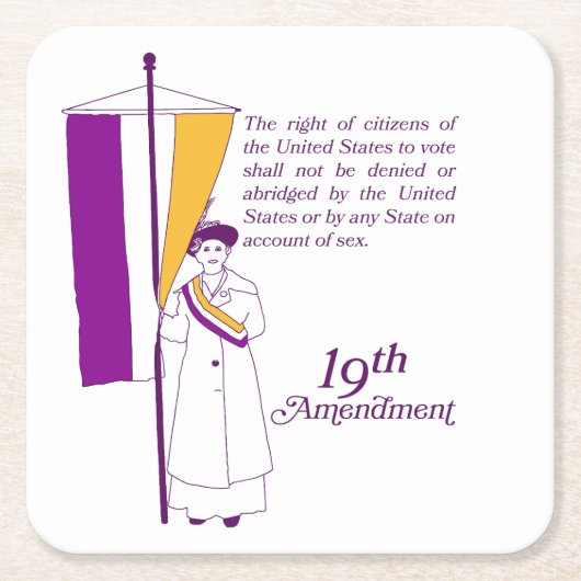 Women's Suffrage Vierkante Kartonnen Onderzetter (Voorkant)