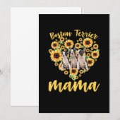 Womens Sunflower Boston Terrier Mama Hondenliefheb Aankondiging (Voorkant / Achterkant)