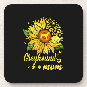 Womens Sunflower Greyhound Ma Hondenliefhebber Gif Bier Onderzetter