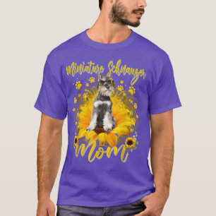 Womens Sunflower Miniature Schnauzer Mam Hondenlie T-shirt