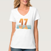 Women's Sunset 47 Distressed V-Neck 2-Side T-Shirt (Devant)