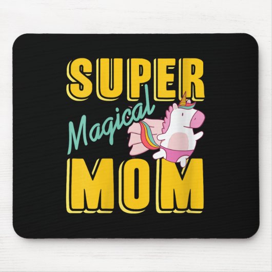 Womens Super Magical Mom Rainbow Unicorn Hero Wer Muismat (Voorkant)