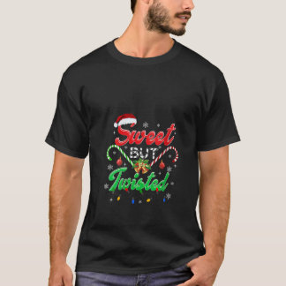 Womens Sweet, maar Twisted Funny Candy Cane Christ T-shirt