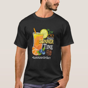 Womens Sweet Summer Time Oranje Juice Lunch Lady O T-shirt