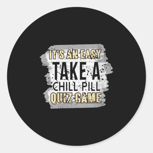 Womens Take A Mind Pause Funny Relax Quiz Game Lin Ronde Sticker (Voorkant)