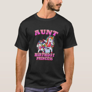 Womens tante van de Birthday prinses Dabbing Unico T-shirt