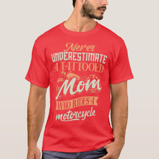 Womens Tattooed Ma Motorcycle Biker Biking T-shirt