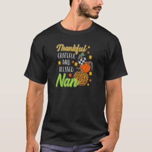 Womens Thankful Grateful Blessed Nan Autumn Herfst T-shirt