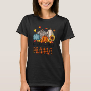 Womens Thankful Grateful Blessed Nana Pumpkins Fal T-shirt