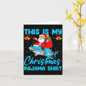 Womens This Is My Christmas Pajamas Funny Santa Ri Kaart (Gele Bloem)