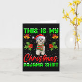 Womens This Is My Christmas Pajamas Funny Shih Tzu Kaart (Gele Bloem)