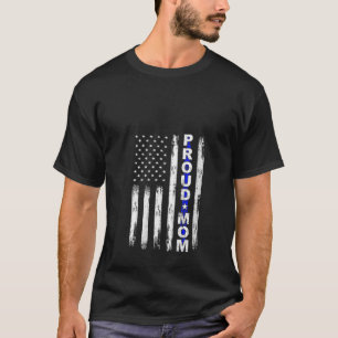 Womens Trots Politie Moeder Dunne Blauwe Lijn Amer T-shirt