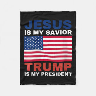 Womens Trump 2020 Gifts Jesus Is My Savior Trump I Fleece Deken