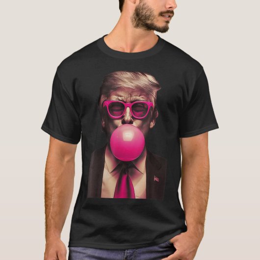 Womens Trump Bubble Gum Funny V-neck T-shirt (Voorkant)