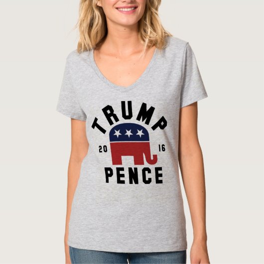 Womens Trump Pence V-Neck Shirt (Voorkant)