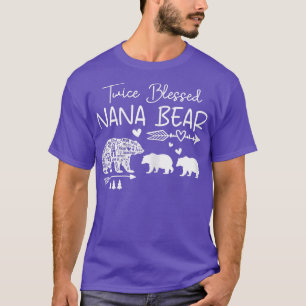Womens Twice Blessed Nana Beer Cute Moederdag B T-shirt