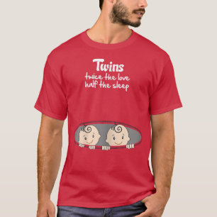 Womens Twins Peking Funny Cute Zwangerschap Announ T-shirt