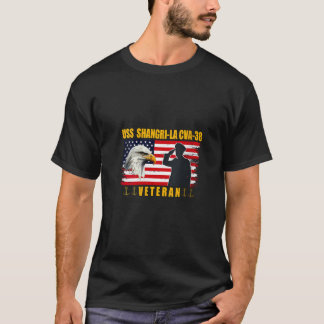 Womens USS Shangri La CVA 38 Vliegtuig Carrier Vet T-shirt