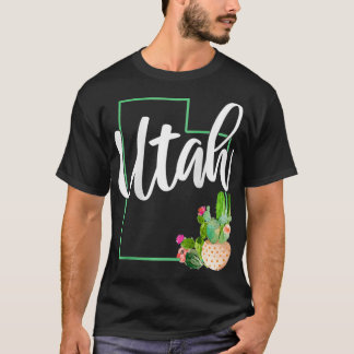 Womens Utah Pride State Map Cactus  Utah 2 T-shirt