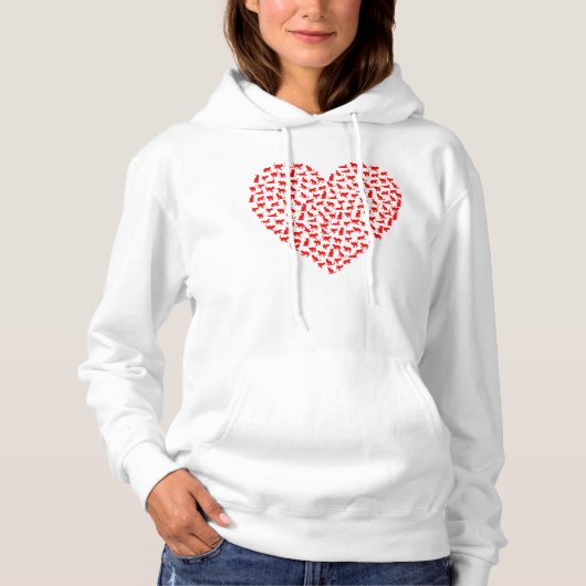 Womens Valentijnsdag Kat Hartwasserette Hoodie (Voorkant)