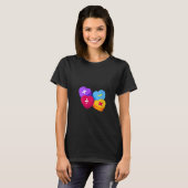 Womens Valentines Day Hearts With Math Symbols Tea T-shirt (Voorkant volledig)