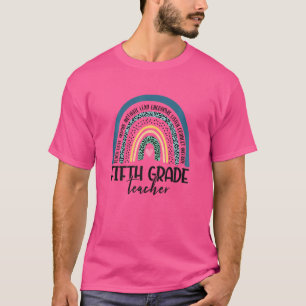 Womens Vijfde graad Leerleraar Leidraad Regenboog T-shirt