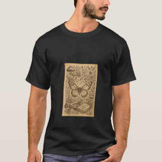 Womens Vintage botanical illustration witchy cotta T-shirt