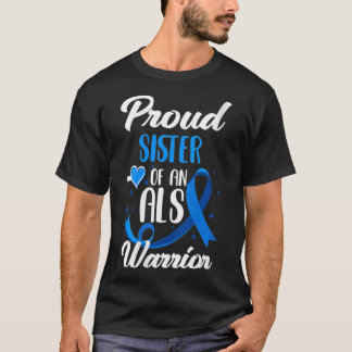 Womens voorgezeten zuster van ALS Warrior zuster B T-shirt
