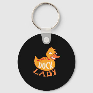 Womens vrouw Duck Lady Gift Ducking and Ducky Sleutelhanger