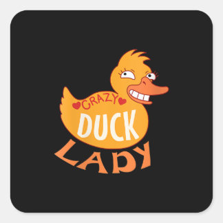 Womens vrouw Duck Lady Gift Ducking and Ducky Vierkante Sticker