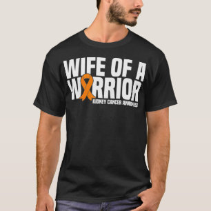 Womens vrouw van een Warrior Sinaasappel Ribbon Ki T-shirt