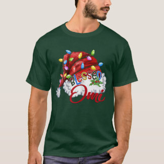 Womens vrouw zonder omi Santa Hat Xmas Light893 T-shirt