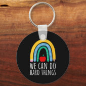 Womens We Can Do Hard Things Motivational Teacher  Sleutelhanger (Voorkant)