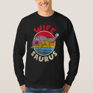 Womens Wife Saurus I Ankylosaurus Dinosaur I Famil T-shirt