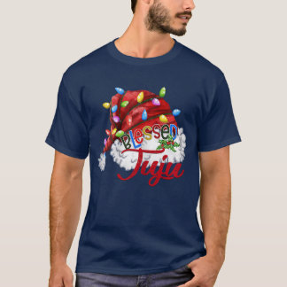 Womens Womens zonder juju Santa Hat Xmas Light 7 T-shirt