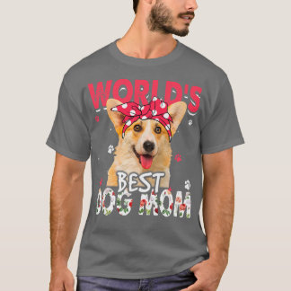 Womens World's Best Corgi Dog Mom Funny Mother's D T-shirt