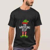 Womens Wrestling Elf Xmas Matching Family Elf Squa T-shirt (Voorkant)
