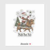 Womens Xmas Tree Lighting Santa Riding Highland Co Sticker (Vel)
