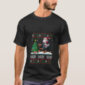 Womens Xmas Tree Lighting Santa Riding Rottweiler  T-shirt (Voorkant)