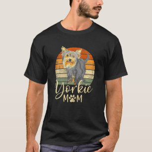 Womens Yorkie mama Retro Yorkshire Terrier Dog Mam T-shirt