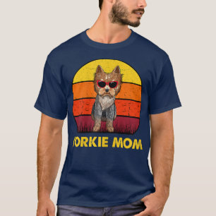 Womens Yorkie Mama Retro  Yorkshire Terrier T-shirt