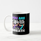 Womens You Are Worth Every Breath Depression Aware Koffiemok (Links)