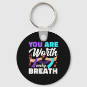 Womens You Are Worth Every Breath Depression Aware Sleutelhanger (Voorkant)