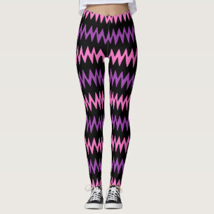 Womens Zig Zag Paars/Roze Mode Leggings
