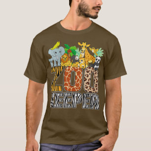 Womens Zookeeper Costume Zebra Wild Print African T-shirt