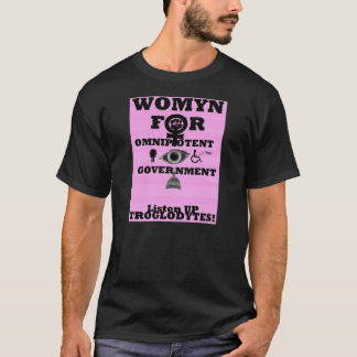 Womyn pour le T-shirt omnipotent de logo de