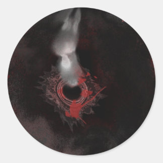 Wond bij uitgang ronde sticker