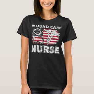 Wond Care Nursing American Flag op 4 juli T-shirt